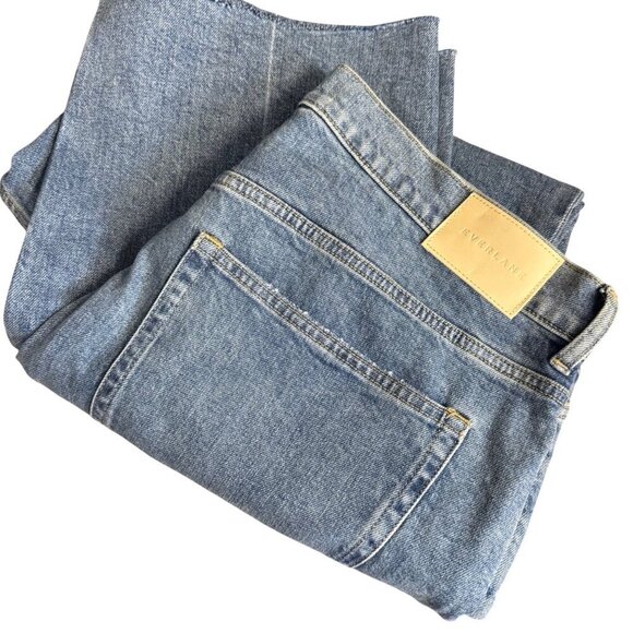 Everlane Denim - Everlane The Way High Organic Cotton Jeans High Rise Straight Regular 34 Raw Hem